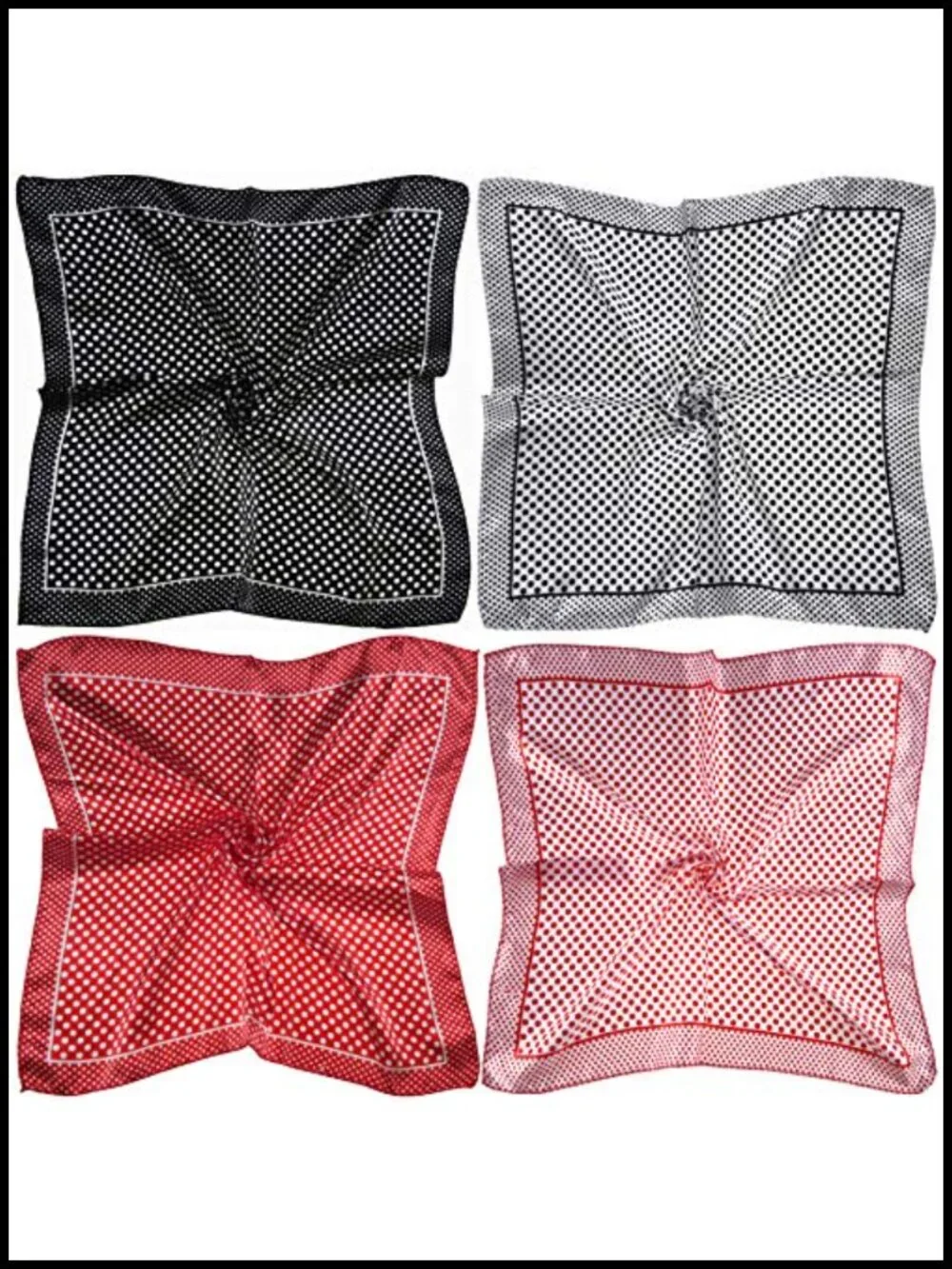 12 Satin Square Scarves Women's Head Neck Scarf Bundle